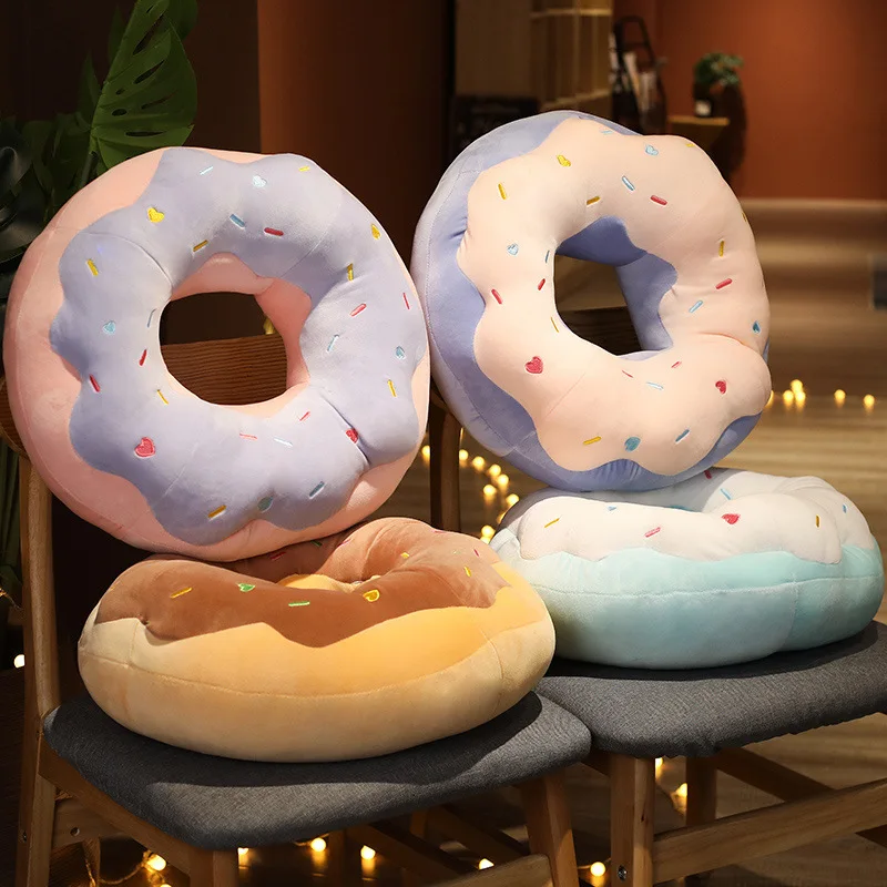 

Kawaii Donuts Plush Dolls 3D Simulation Plush Toy Cute Chocolate Baby Pillows Office Soft Cushion Room Decor Doll Gift for Girls