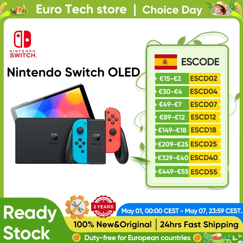 Nintendo Switch OLED, consola 64 GB, pantalla 7 " OLED, audio mejorado, puerto LAN