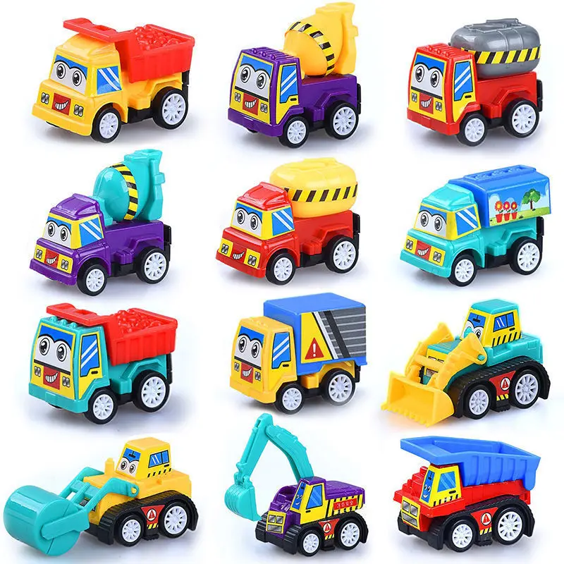 

25Pcs Pull Back Car Toys Mobile Machinery Shop Construction Vehicle Fire Truck Taxi Model Baby Mini Cars Gift Children Toys