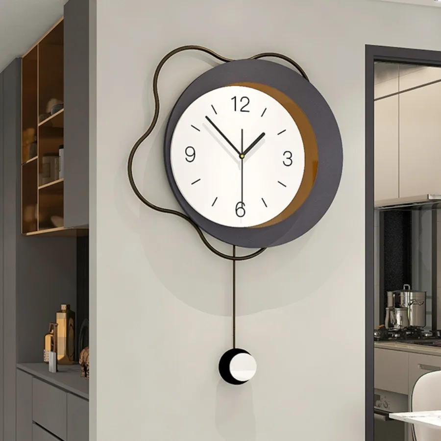 

Modern Fashion Vertical Swing Clocks Wall Hanging Large Simple Hands Watches Living Room Silent Orologio Da Parete Home Decor