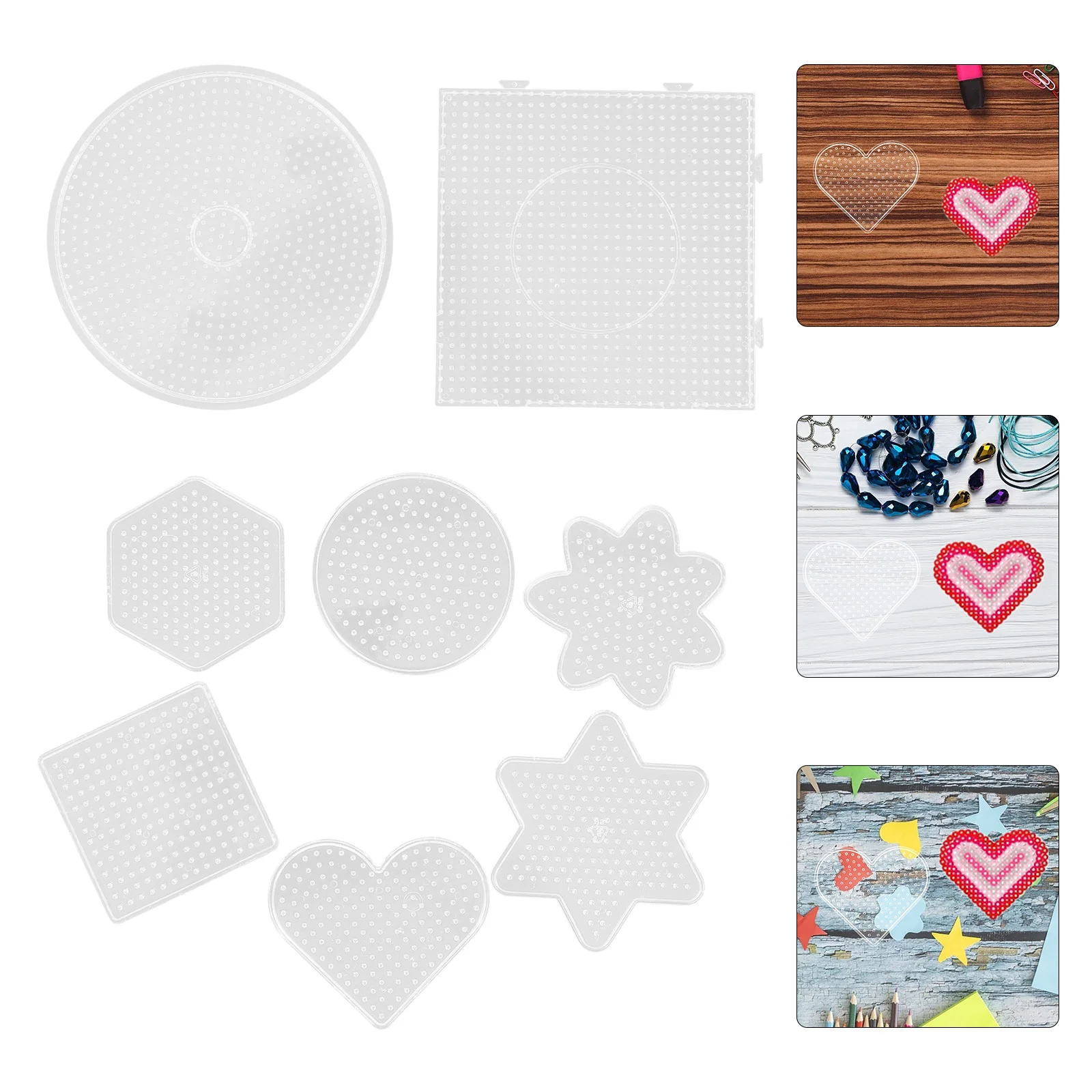 

8 Pcs 5mm Board Plastic Pegboard DIY Template Bead Pegboards Kits Fuse Beads Large