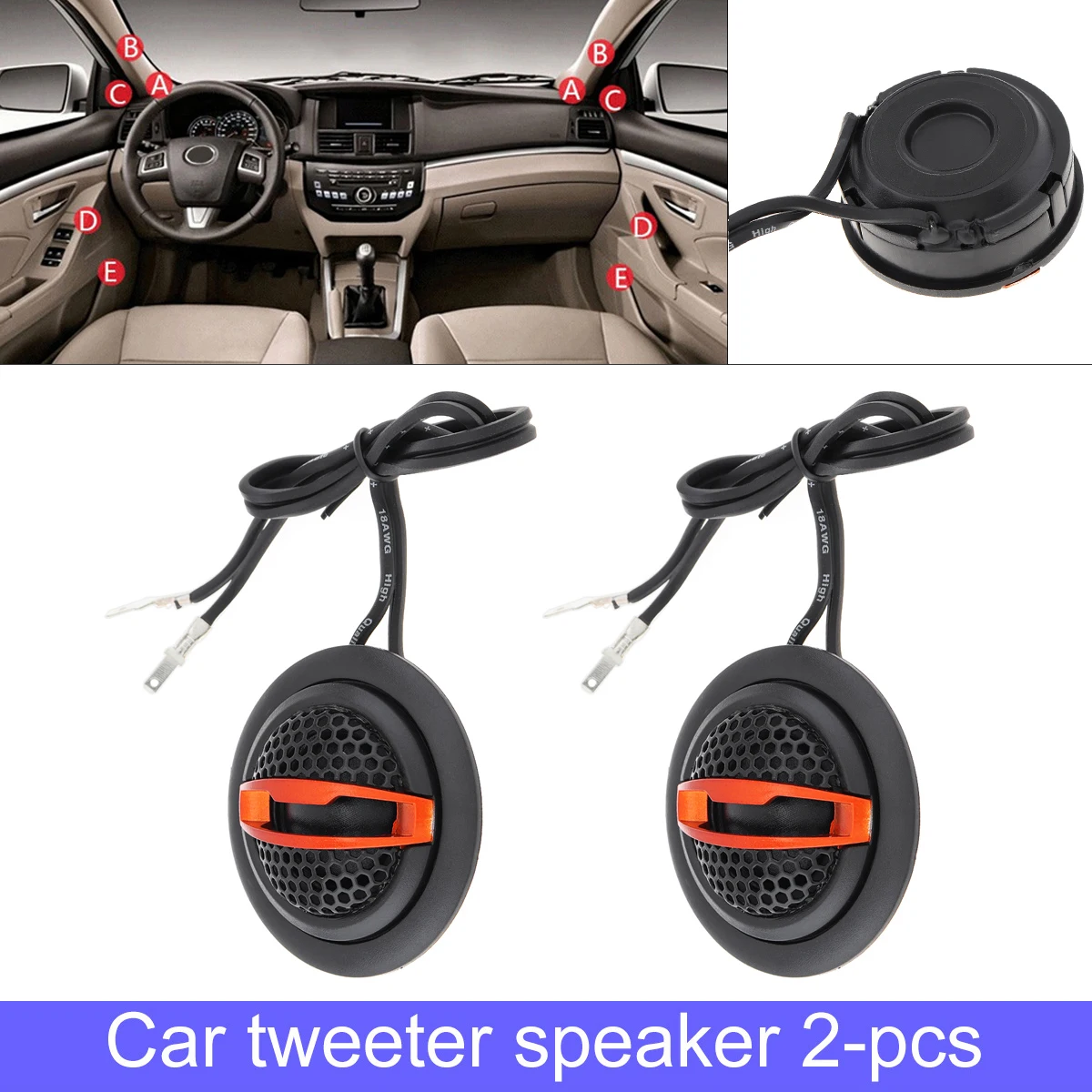 

2pcs 150W 25mm High Efficiency Mini Dome Car Tweeter Speaker Universal Stereo Automobile Loud Speakers for Car Audio System