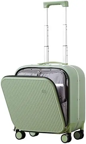 

Чемодан для ручной клади, чемодан 20 дюймов со спиннерными колесами, чемодан для путешествий на колесах с передним карманом для ноутбука, алюминий