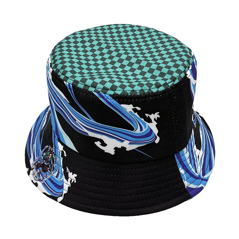 

new Panama Demon Slayer Print Bucket Hat Hip Hop Fisherman Hat Men Women Outdoor Summer Casual Bob chapeau Visor Bucket Cap
