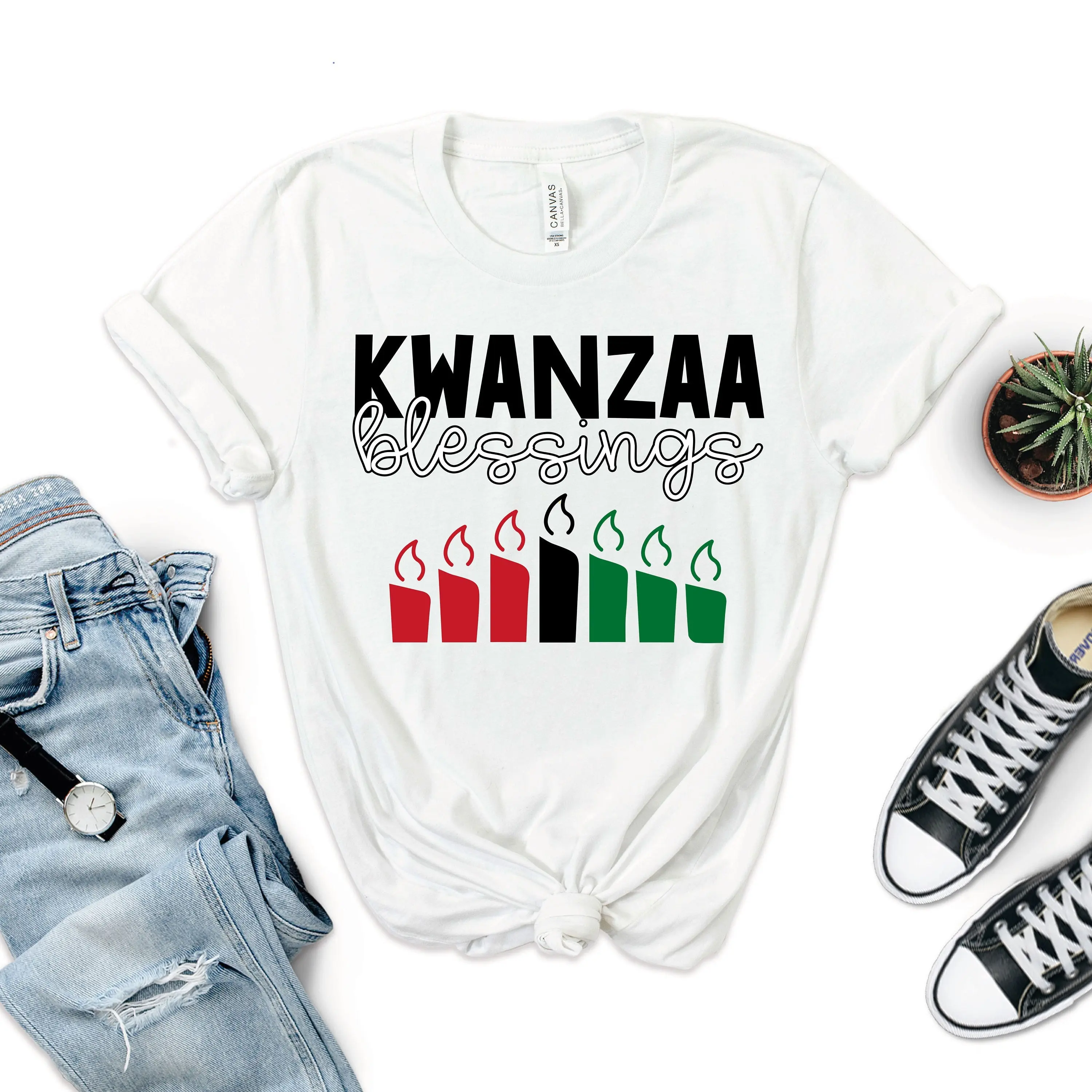 Футболка Kwanzaa Blessings афроамериканская счастливая черная семейная одинаковая