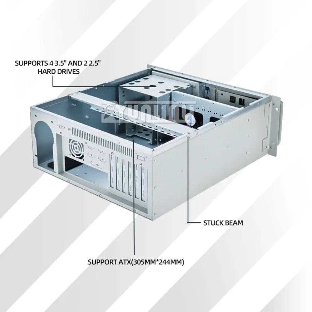 Фото Корпус промышленного компьютера Ipc-610l Серверный корпус 4u Стойка Тип 7-слотовый 14-слотовый сервер Промышленная компьютерная коробка №3
