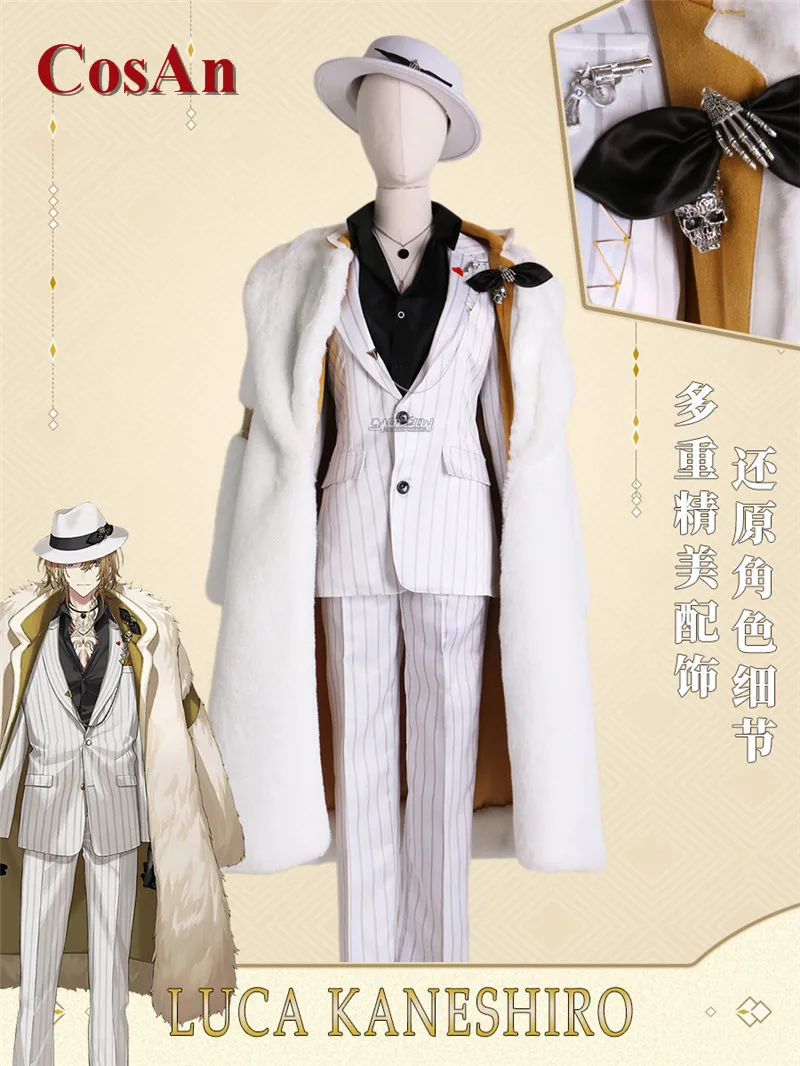 

Костюм для косплевечерние CosAn Anime Vtuber Nijisanji Luxiem Luca Kaneshiro, красивая боевая униформа, для вечеринки