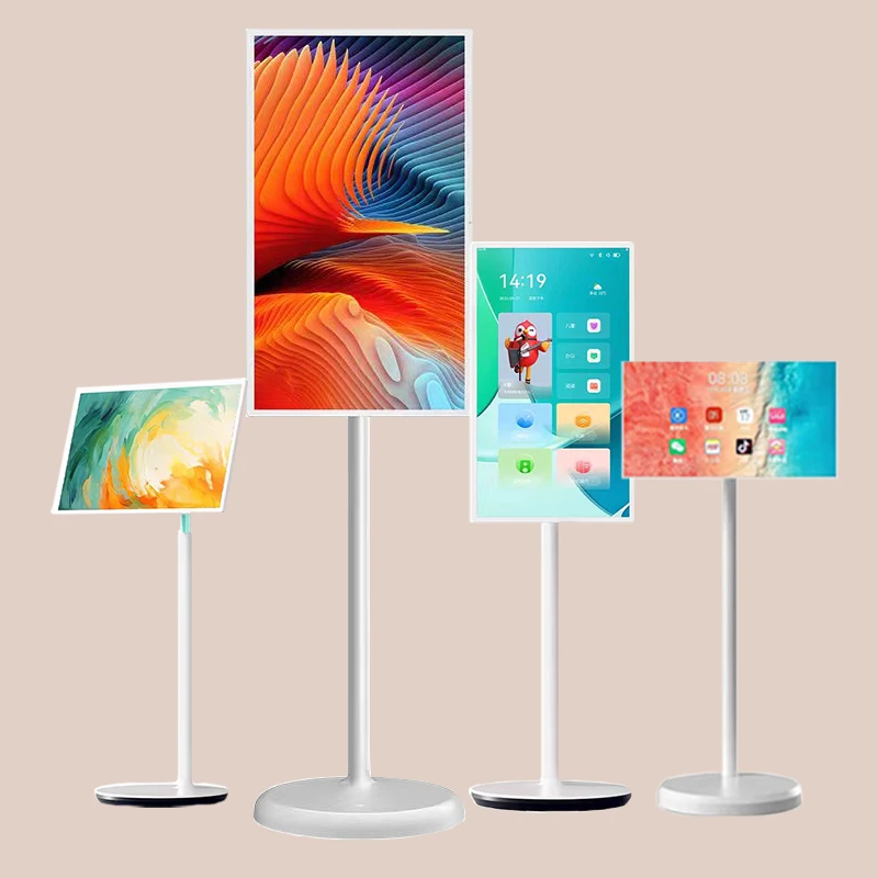 Фото 32-дюймовый белый LED-телевизор с подсветкой, Smart TV на Android 10, портативный сенсорный ЖК-экран, питание от аккумулятора, высокое разрешение №3