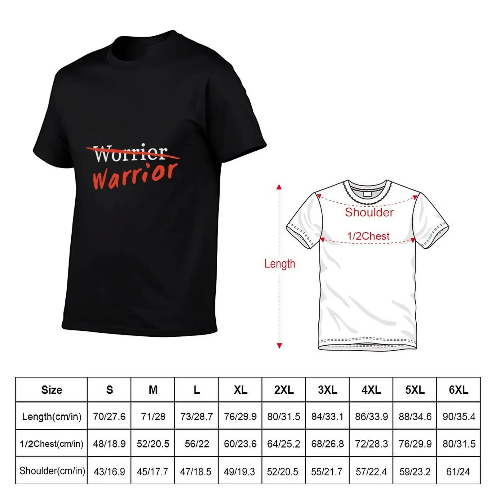 Футболка Warrior Not Worrier (темная) с аниме Забавная футболка мужские белые футболки