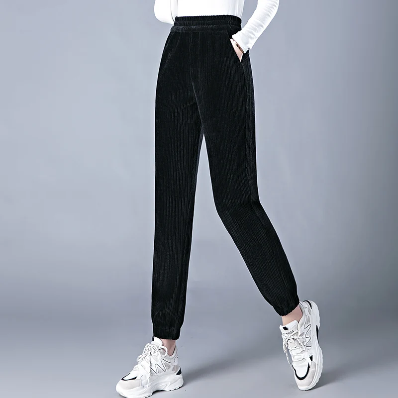 Spring Autumn 2023 Chenille New Women'S Leisure Fashion Slim Sweatpants Trousers Korean Style Elastic Waist Comfortable Pants