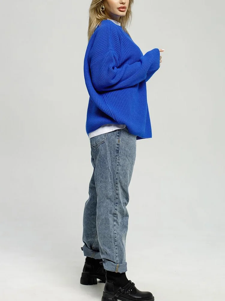 Женский свитер оверсайз уютный розовый джемпер с длинным рукавом верхняя одежда