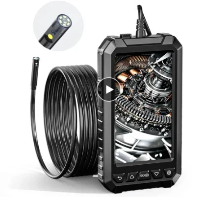 Эндоскоп с двумя объективами 1080P Бороскоп камера для осмотра 5-дюймовый ЖК-экран 6