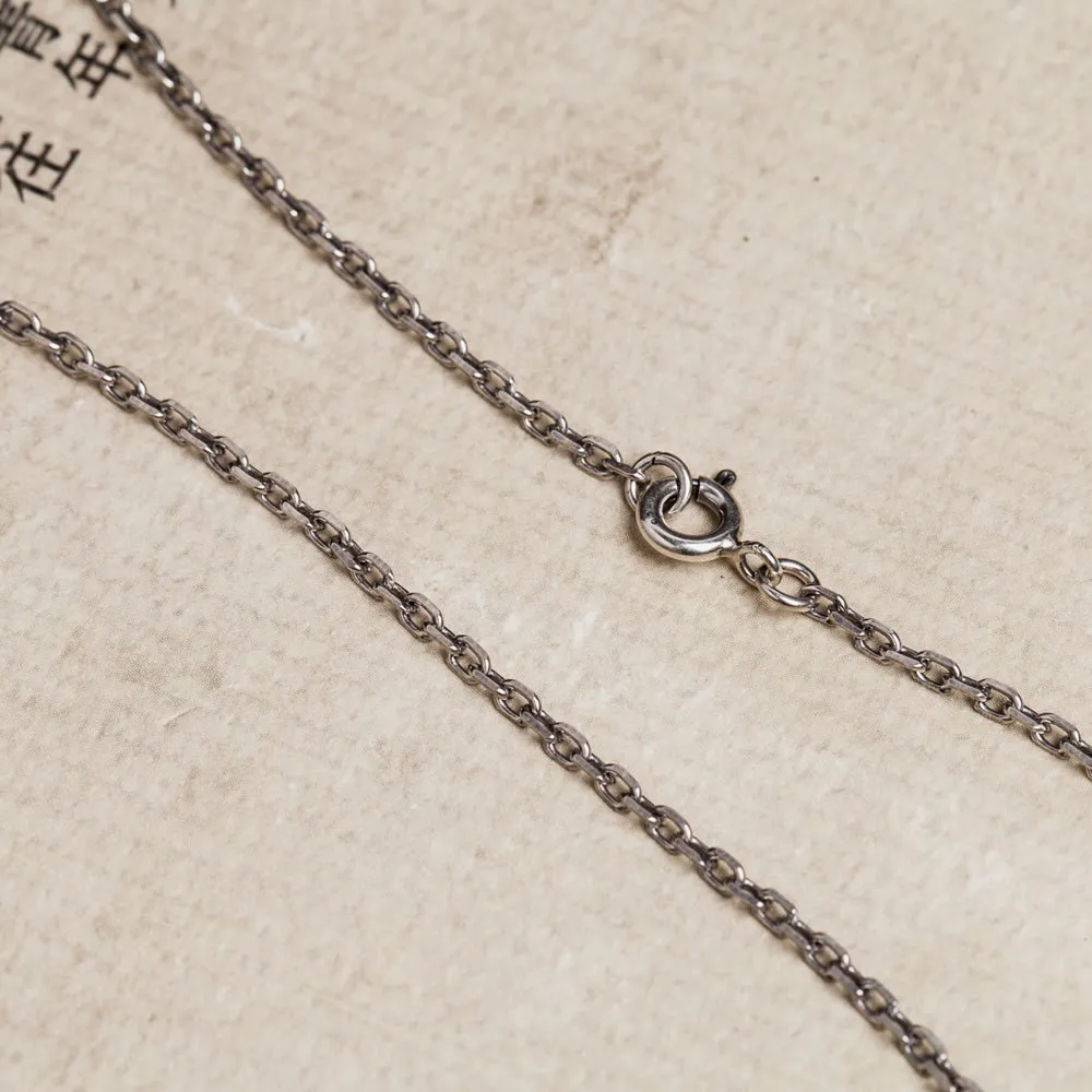 MKENDN Винтажное ожерелье из 100% стерлингового серебра 925 пробы с прямоугольной