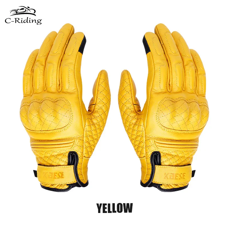 

Мотоциклетные Перчатки в стиле ретро, Нескользящие дышащие митенки для сенсорных экранов, для мотоциклистов