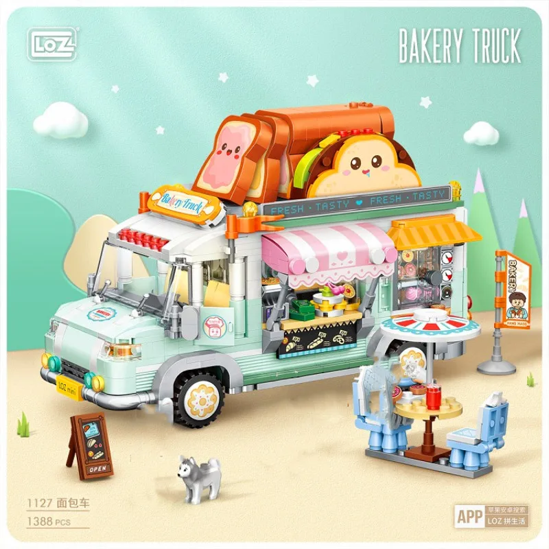 

LOZ Mini Block bakery truck/Vehicle Racing Car/Ice Cream Truck/hot dog car Assembly Building gifts Toys exhibition/collection