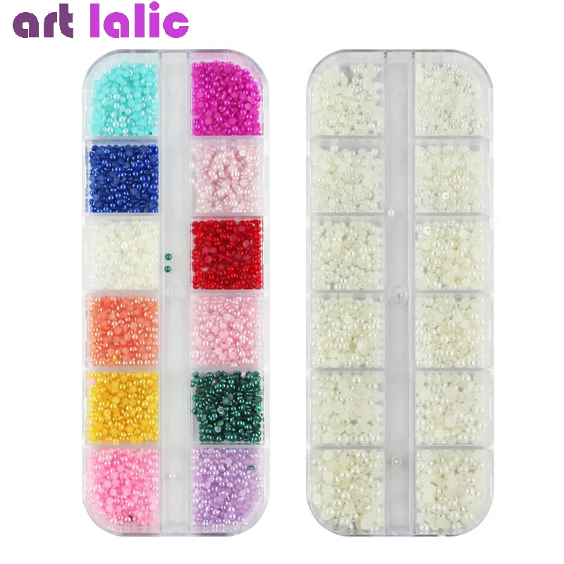 

Parts Nails Accessories Pearls Flatback Beads Acrylic Ball Rhinestones Supplies For Professionals Needlework Kit Case