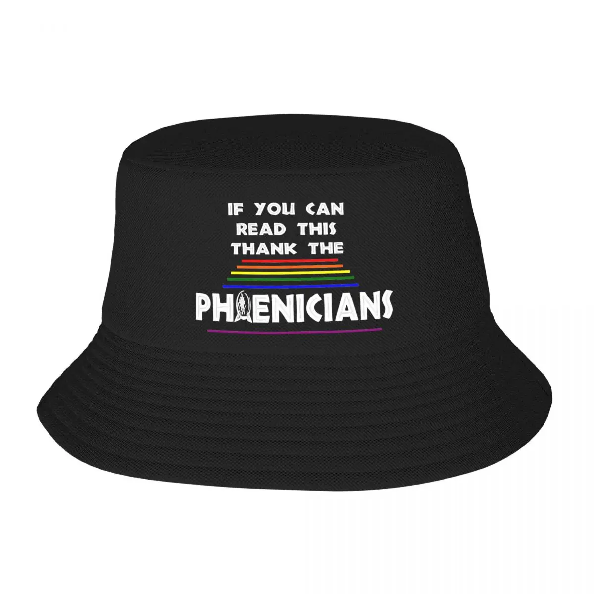 

Thank The Phoenicians0 Print Bucket Hat Double Side Reversible Bob Hats Cotton Foldable Unisex Fisherman Cap Travel Sunscreen