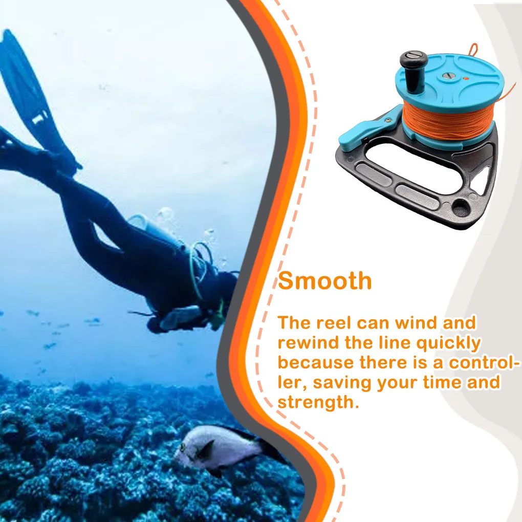 

Diving Reel Outdoor Underwater Cave Snorkeling Dive Traction String Kite Adventure Safety Replacement Spool with Handle