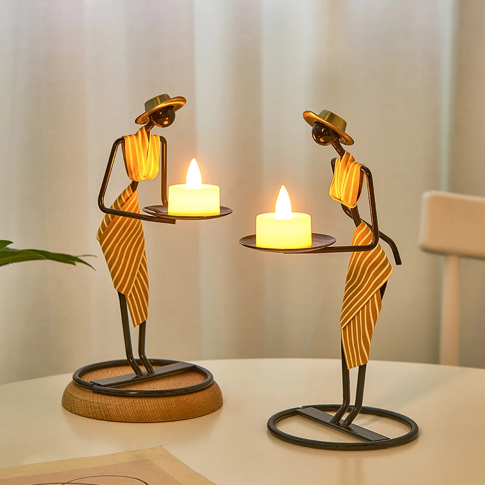 

Candle Holder Vintage Maiden Moroccan Lamp Wrought Iron Candlestick Nordic Home Decor Table Centerpiece Wedding Decoration Gift