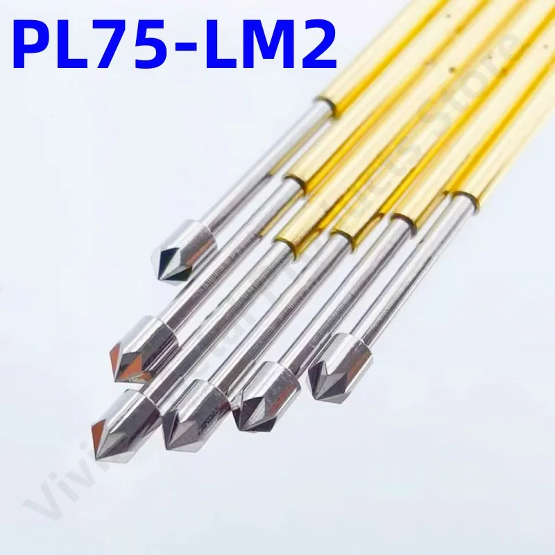 

100PCS PL75-LM2 Spring Test Probe Phosphorus Brass Tube Spring Test Pin Length 33.35mm Needle Dia 1.02mm Pogo Pin PL75-LM