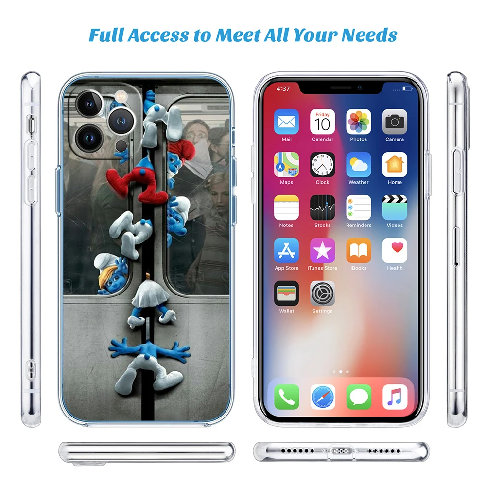 S-Smurfs Cartoon Case for Moto G200 G71 G60S G60 G52 G51 G50 G42 G41 G8 G9 G10 G20 G22 G23 G30 G32 Play Plus Power