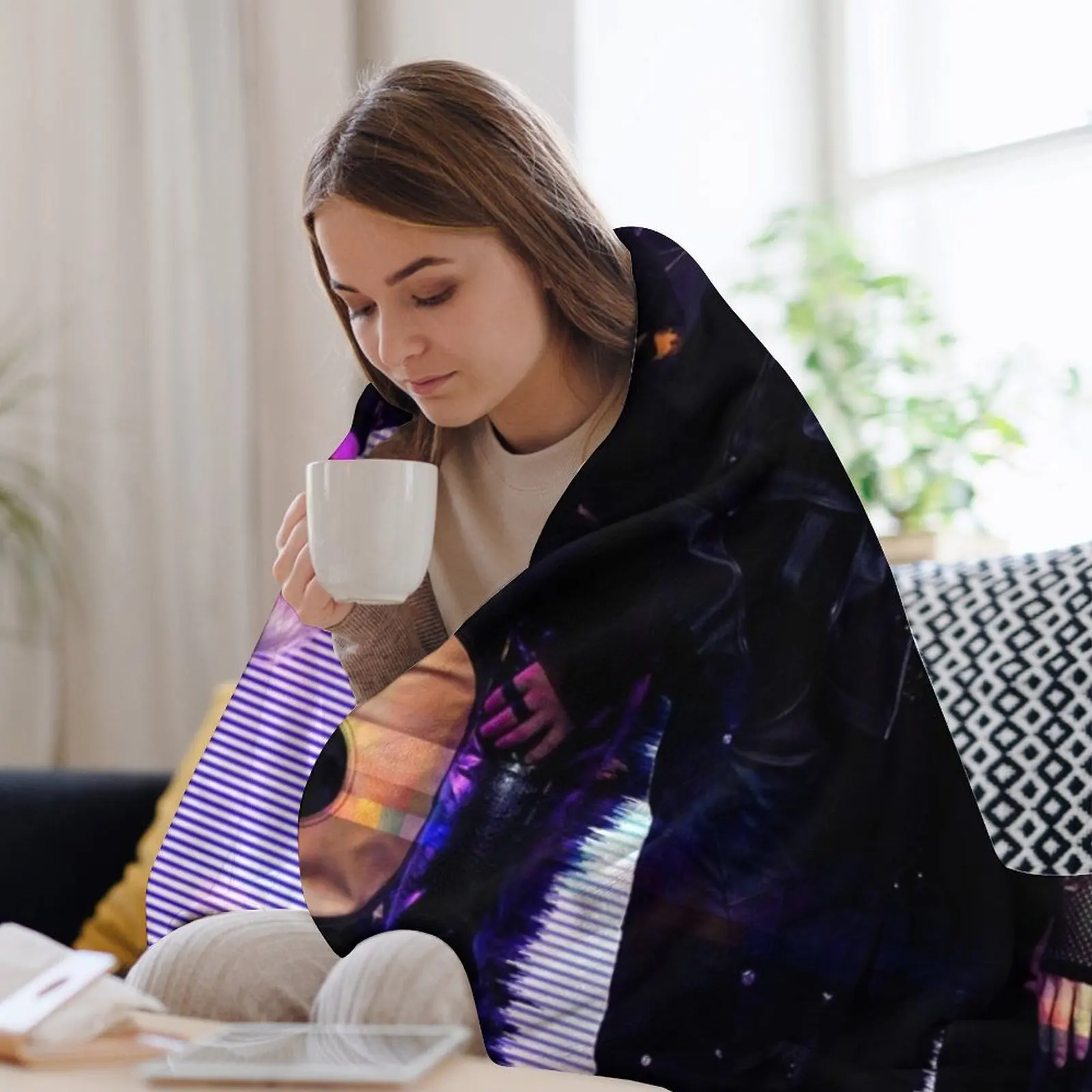 Квичайные герои - Привет Мир! Декоративное одеяло Покрывала Полярные клетчатые