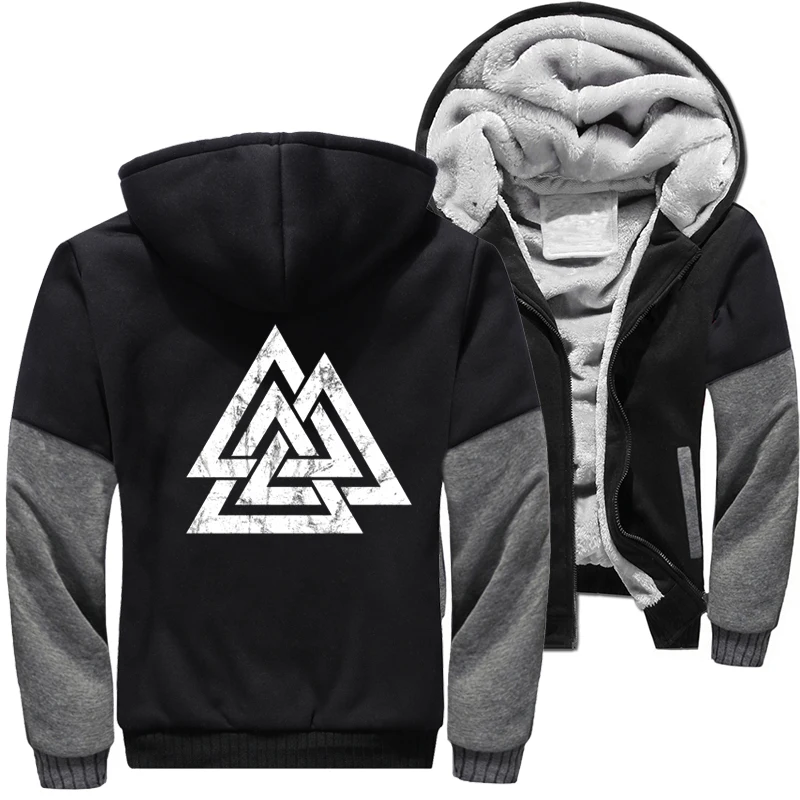 

Winter Thicken Jacket Zip Up Men Fleece Vikings Ragnar Lothbrok Vintage Viking Odin Cool Punk Athelstan Valhalla Hoodies Coats