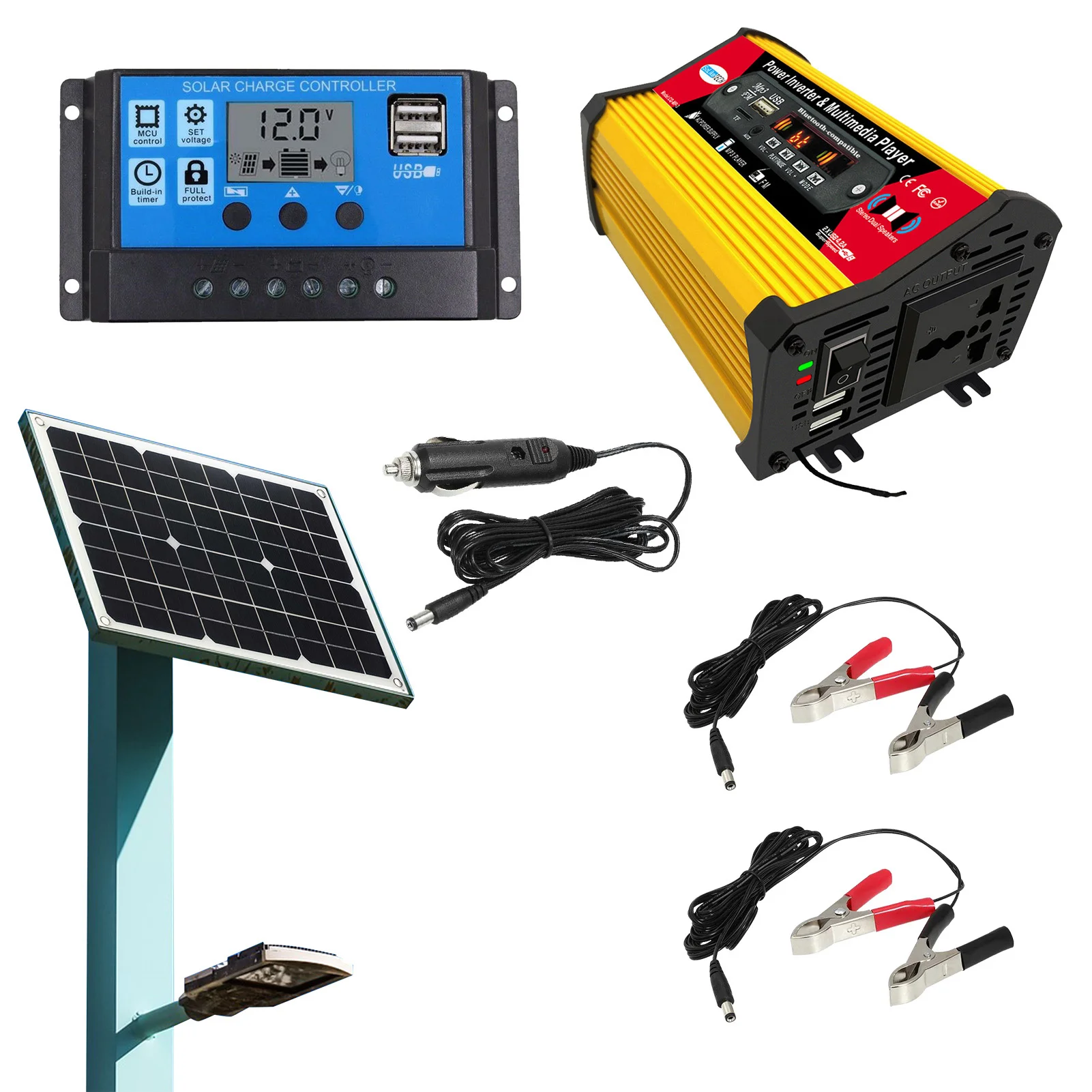 

Portable Power Station Solar Generator 110V/220V Pure Sine Wave AC Outlet With 18W Solar Panel For Camping Travel