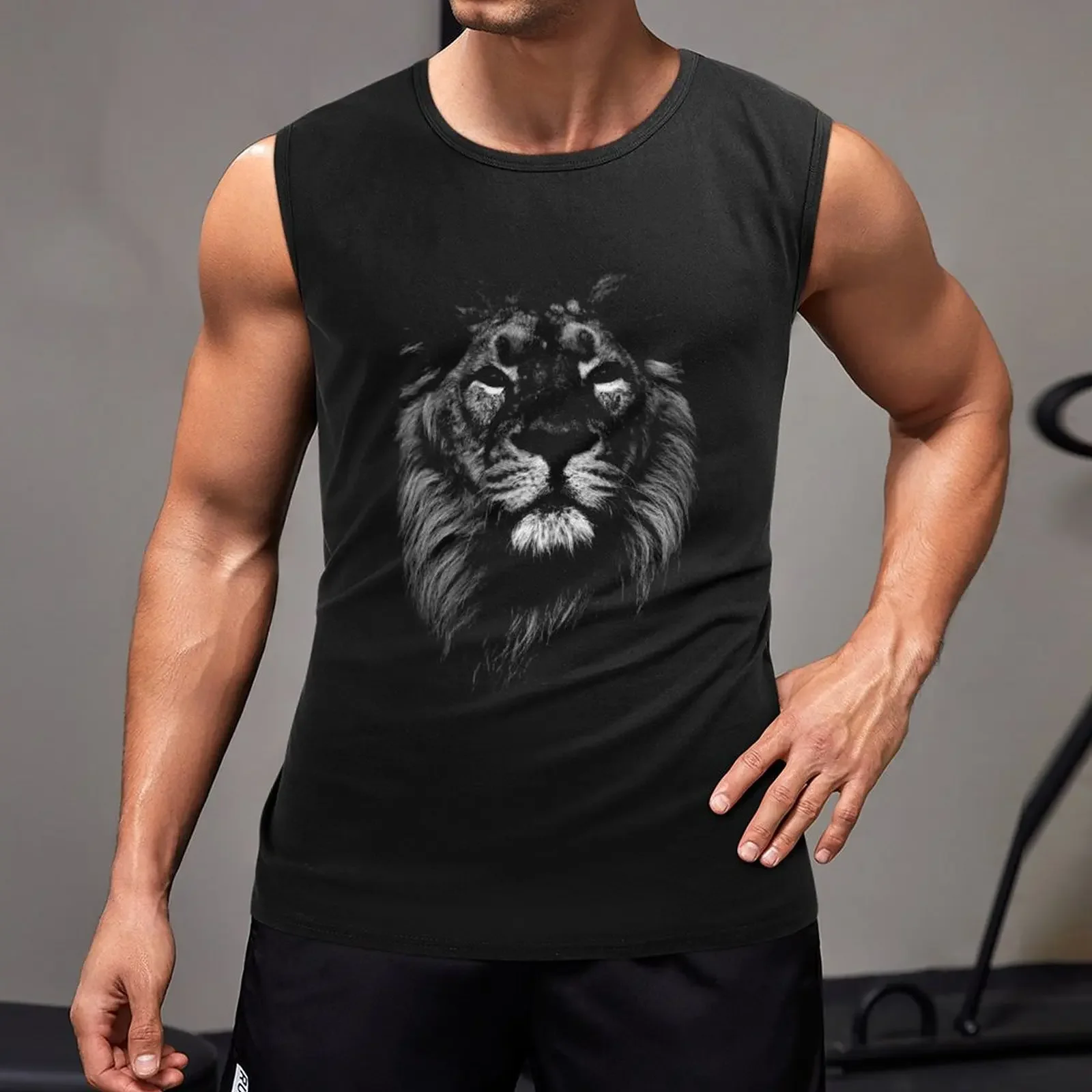 Новинка майка с индийским львом Мужская одежда брендовая мужская