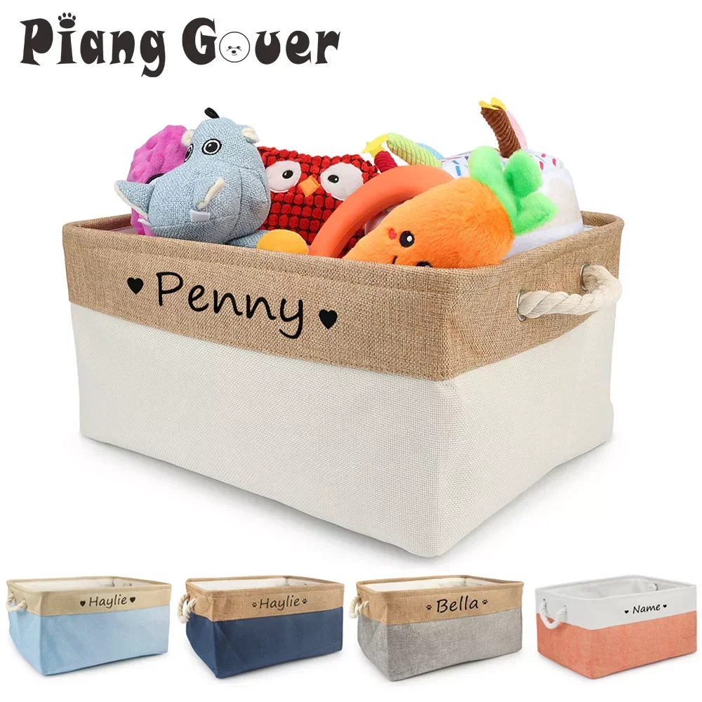 

2023NEW Personalized Dog Toy Basket Free Print Pet Storage Box Cat DIY Custom Name Toys Clothes Accessories Organize Storage