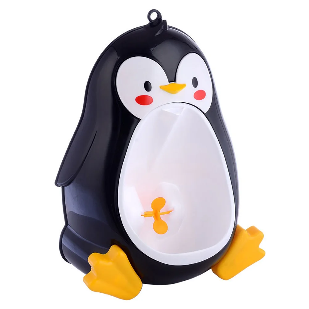 

Boys Penguin Design Wall Mounted Toilet Potty Training Kids Toddler Urinal Bathroom Pee Trainer (Black)