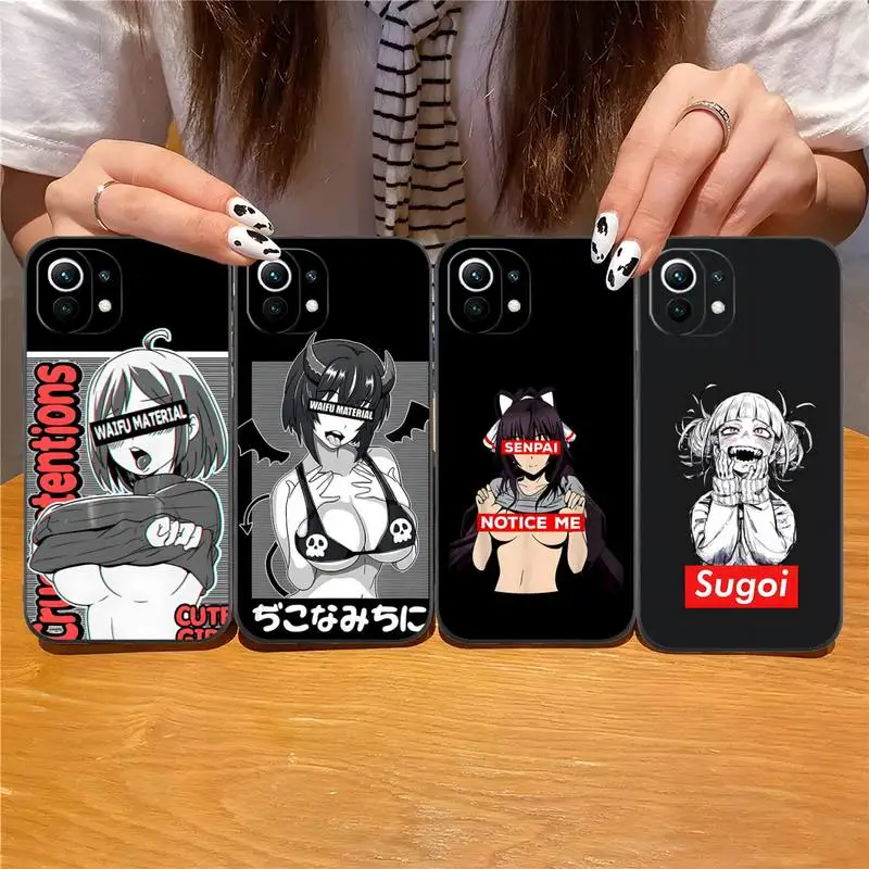 Чехол для телефона Hentai Sexy Ahegao Girl для Xiaomi Mi 12 9t 10t 11 I X Poco M3 Pro X3 Nfc F3 Redmi 9 8 7 черный мягкий чехол Fundas Shell