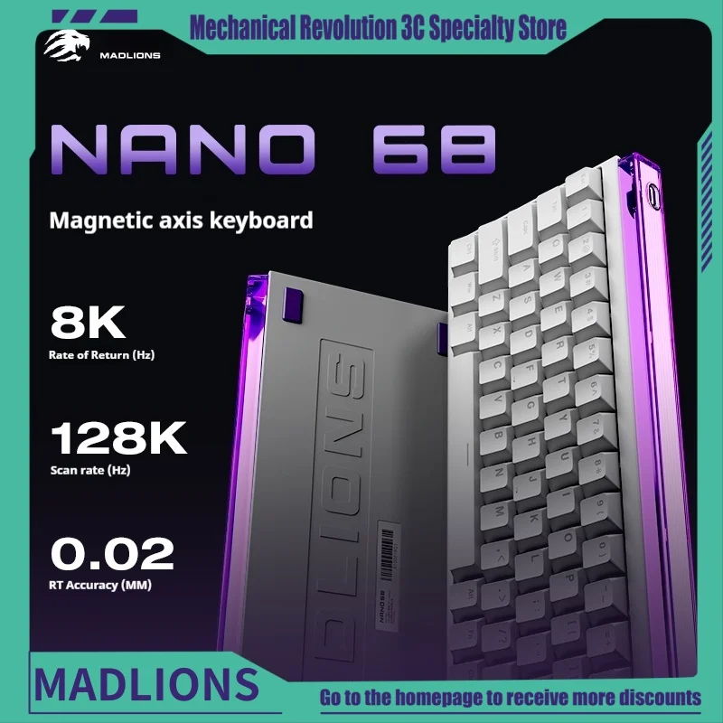 Проводная клавиатура Madlions Nano68 с магнитной осью и 68 регулируемыми клавишами