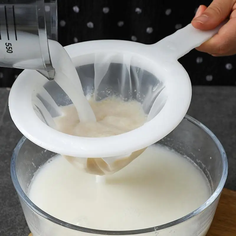 

Strainers Fine Mesh 100 200 400 Mesh Nylon Food Grade Juice Strainer With Handle Easy Using Multifunctional Kitchen Supplies