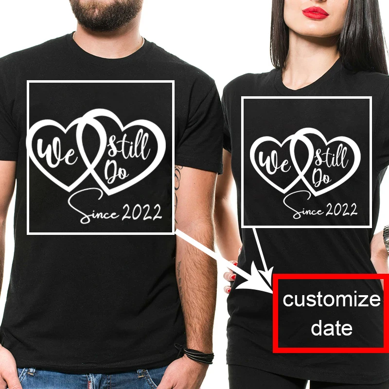 

Custom Wifey and Hubby T-Shirts Valentine Couple Gift Tees Husband Wife Custom Shirt Anniversary Personalized Customized Diy Tee