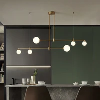 copper glass ball long bar pendant lights dining room bedroom kitchen island nordic led light fixture hanging lamp