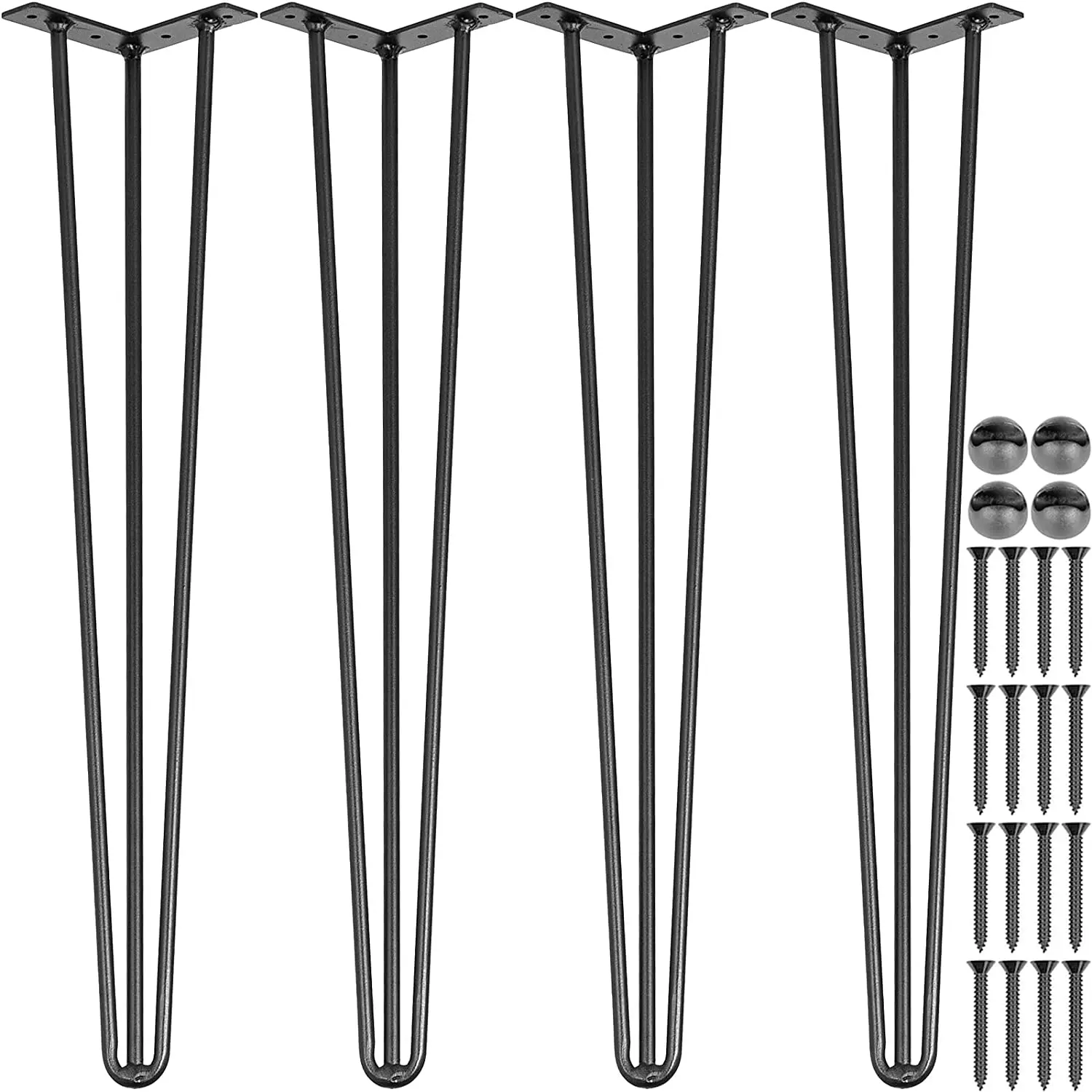 

Table Legs Black Set of 4 Desk Legs Each 220lbs Capacity Hairpin Desk Legs