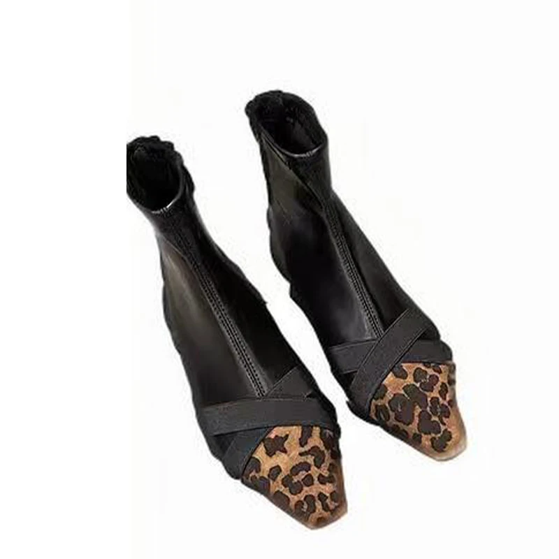 Новинка 2025 года женские ботильоны с леопардовым принтом кожаные туфли Челси