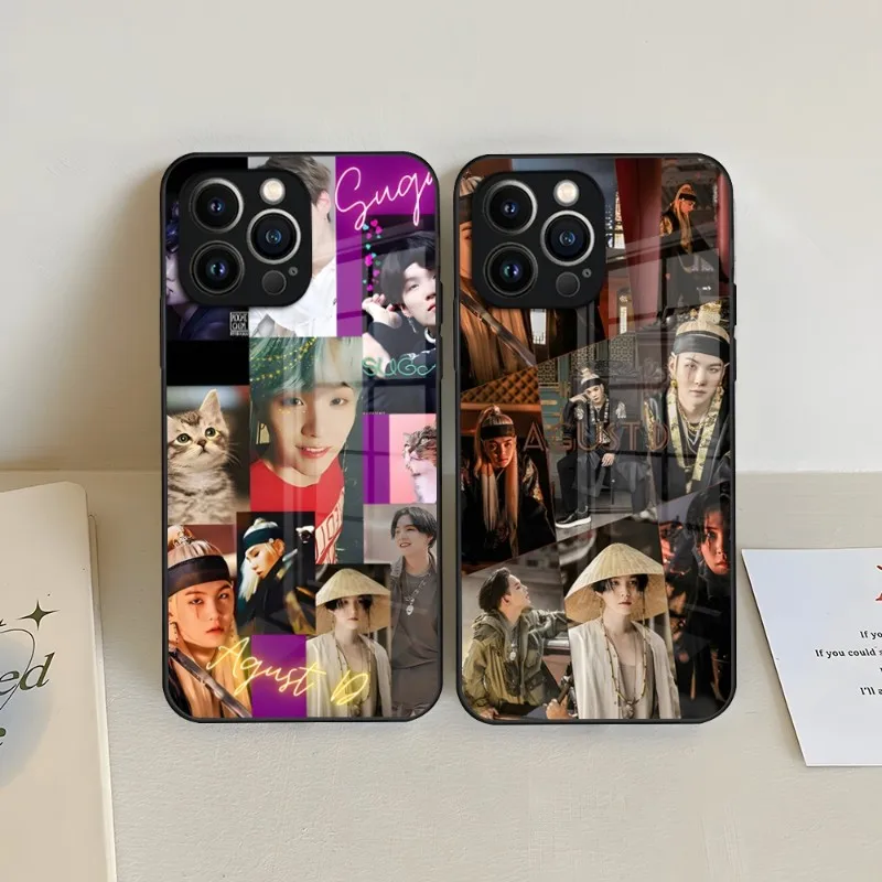 

Agust D Suga Phone Case Tempered Glass For IPhone 13 14 12 11 Pro XS Max Plus Mini X XR 8 7 6s SE2020 Cover