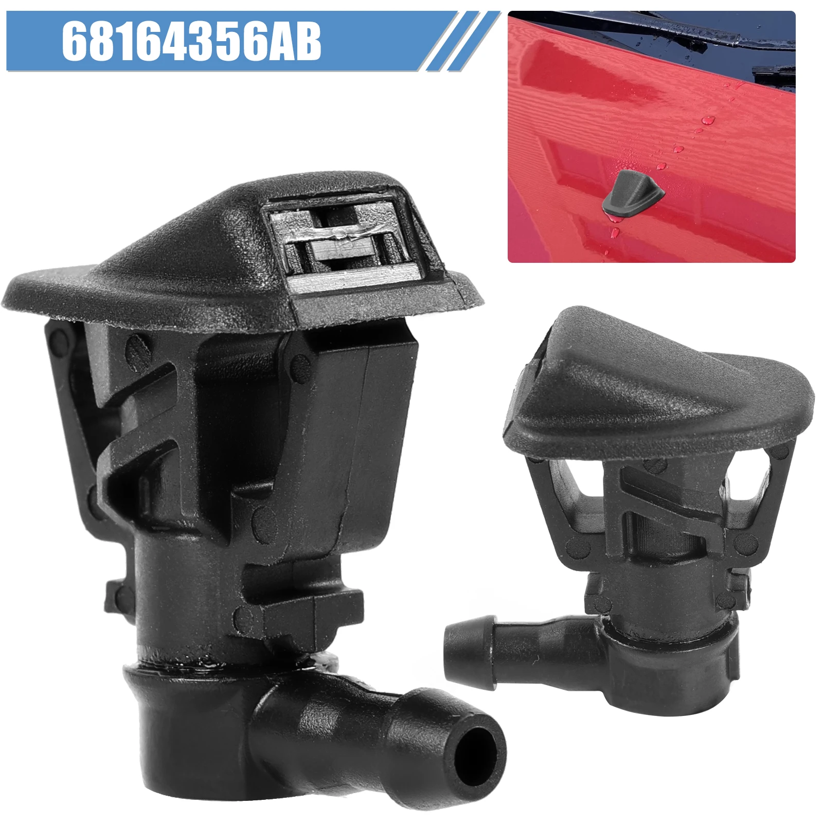 

2 шт., форсунки для омывателя лобового стекла Jeep Wrangler JK 2018 2017 2016 2015 2014 2013 68164356AB