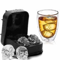 1pcs ice cube maker diy creative silica gel gun bullet skull shape tray mold home bar party cool whiskey wine ice cream bar tool