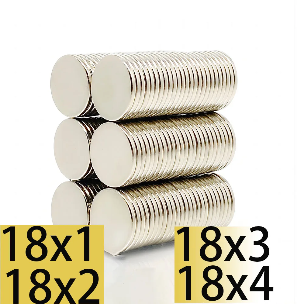 

30pcs 50pcs 18x1 18x2 18x3mm 18x4 Magnet 18*3mm N35 Neodymium Magnets Nickle Coating Search Magnetic R Fridge Aimant Strong
