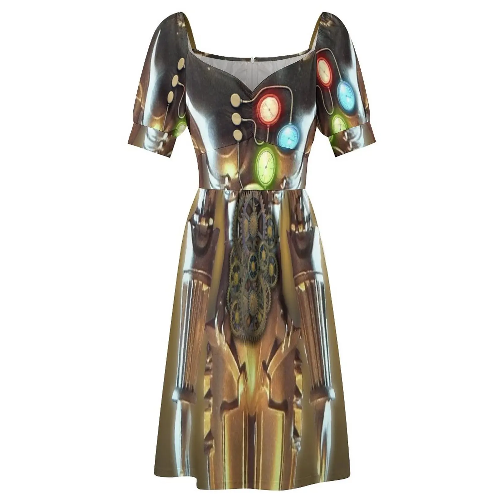 Женское длинное вечернее платье в стиле стимпанк