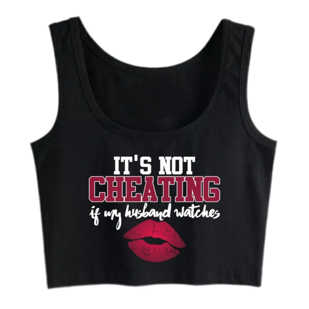 Это не обманывает мой муж часы дизайн кроп-Топ Горячая жена смешной шутливый