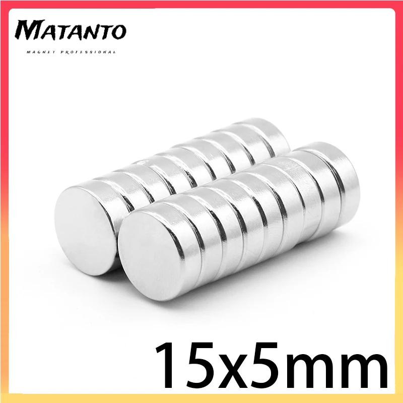 

2/5/10/20/50PCS 15x5 Round Powerful Strong Magnetic Magnets 15mm X 5mm Permanent Neodymium Magnet 15x5mm Disc Search Magnet 15*5