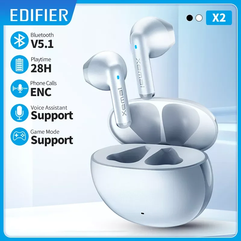 

Беспроводные Bluetooth-наушники Edifier X2, BT 5,1, 13 мм