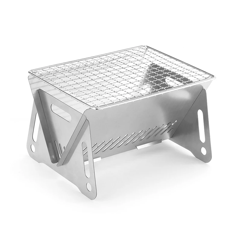 

New Upgrade Outdoor Stainless Steel Portable BBQ Grill Folding Grill for Camping BBQ Cooking Grid Park
