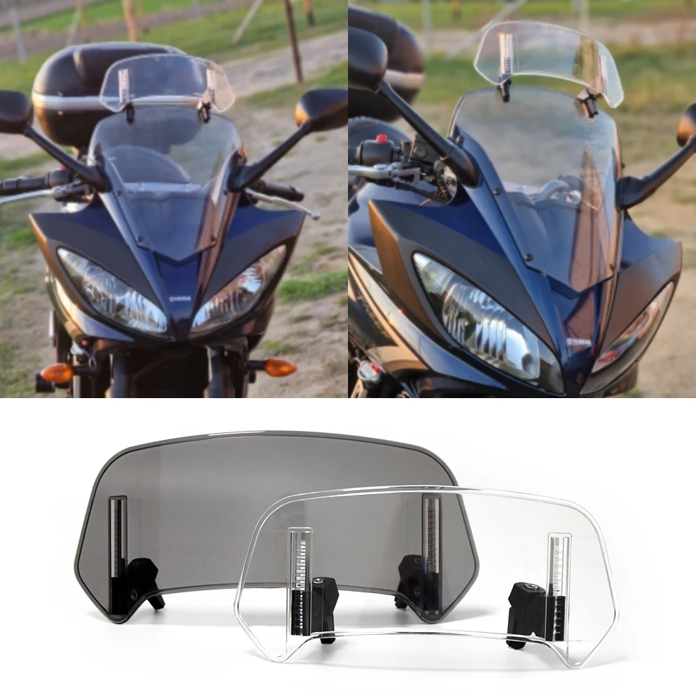 

For BMW KAWASAKI YAMAHA HONDA SUZUKI Universal Motorcycle Windshield Extension Adjustable Spoiler Clamp-On Windscreen Deflector