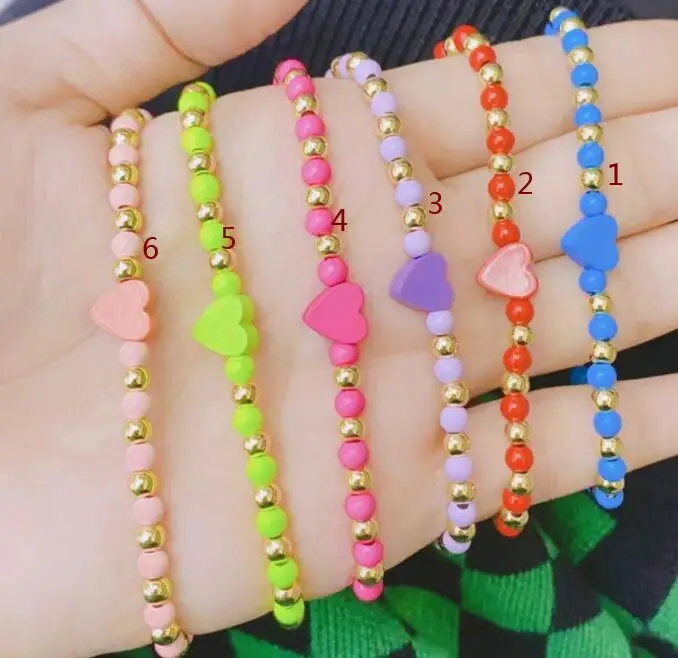 

Женский браслет с эмалью, браслет в форме сердца с эмалированными бусинами, 2022