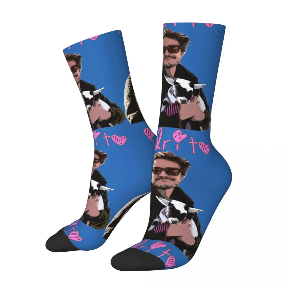 

Funny Crazy Compression Sock for Men Pedrito Hip Hop Vintage Pedro Pascal Happy Seamless Pattern Printed Boys Crew Sock